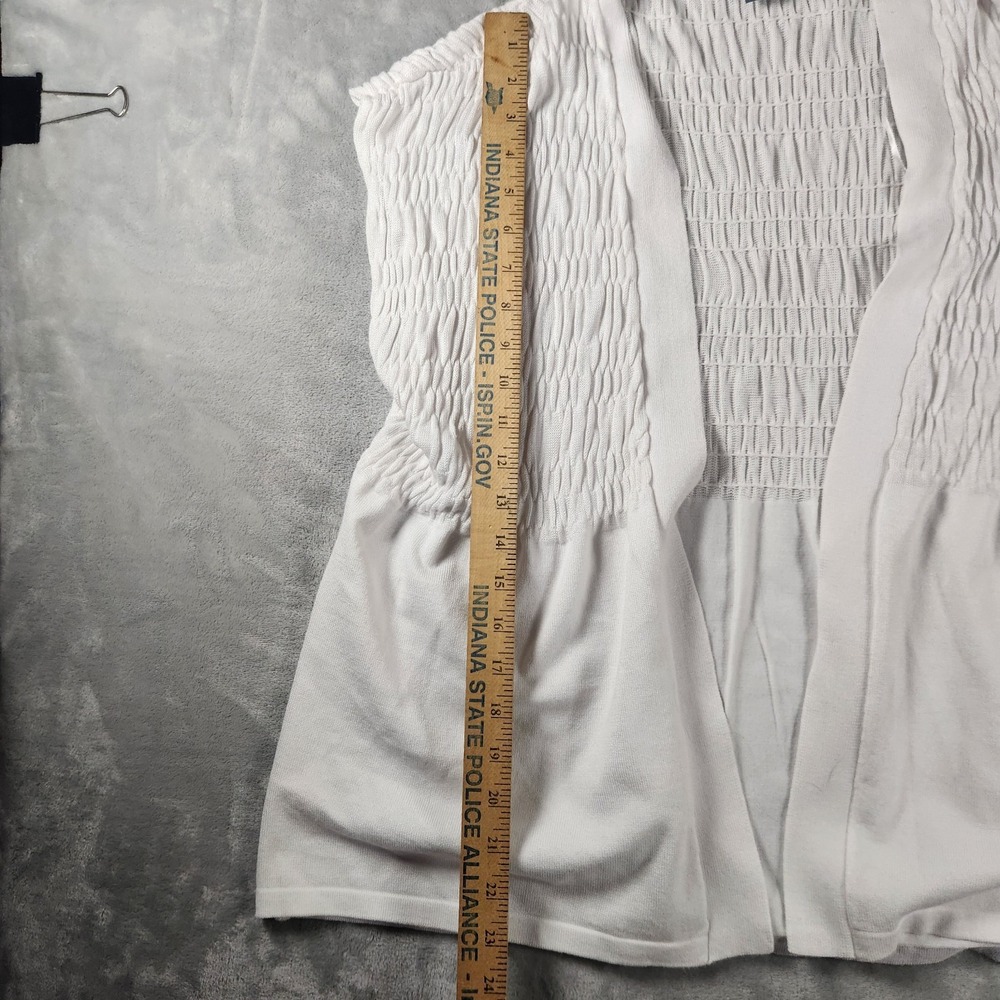 Rabbit Rabbit Rabbit White Open Front Cap Sleeve Cardigan Size Medium M - Picture 2 of 5